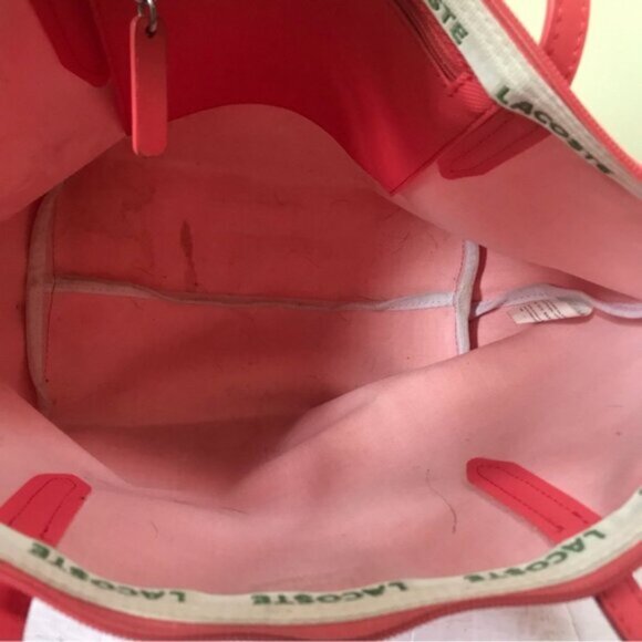 Lacoste L.12.12 Medium Tote Bag Coated Canvas Zip Top Shoulder bag Travel Preppy - Picture 3 of 16